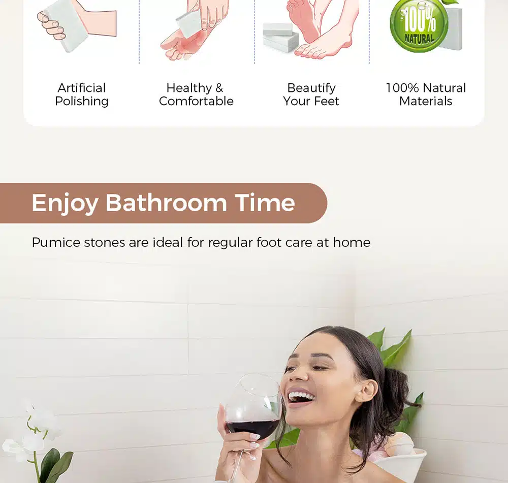 Pumiclean FC250 W 4 x 2.8 x 1.6 White Pumice Foot Scrubber For Exfoliating Foot Skin detail 03