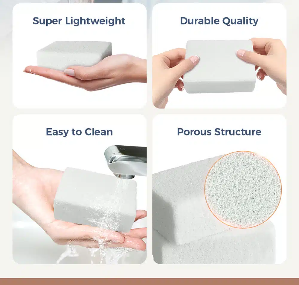 Pumiclean FC250 W 4 x 2.8 x 1.6 White Pumice Foot Scrubber For Exfoliating Foot Skin detail 06