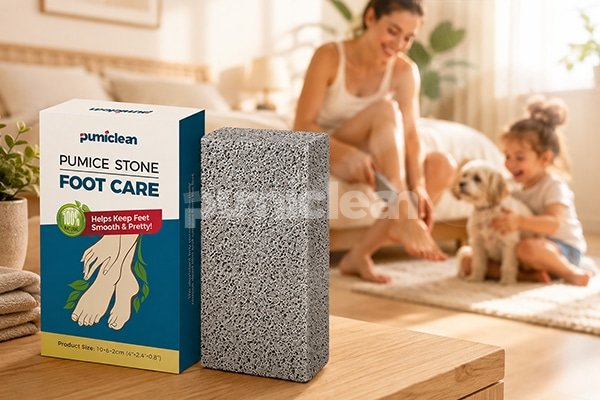 Retail-ready foot care pumice stones with individual packaging and bulk cartons
